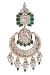 Buy Nazaakat By Samara Singh Green Stones, Pearls Brass And White Jewellery Set Buy_Nazaakat By Samara Singh_Green Stones, Pearls Brass And White Jewellery Set