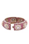 Nazaakat By Samara Singh Red Rhinestones Ruby And Gold Embellished Bangle Online at Aza Fashions Nazaakat By Samara Singh_Red Rhinestones Ruby And Gold Embellished Bangle _Online_at_Aza_Fashions