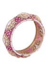 Shop Nazaakat By Samara Singh Red Rhinestones Ruby And Gold Embellished Bangle Online at Aza Fashions Shop_Nazaakat By Samara Singh_Red Rhinestones Ruby And Gold Embellished Bangle _Online_at_Aza_Fashions