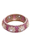 Shop Nazaakat By Samara Singh Red Rhinestones Ruby And Gold Embellished Bangle at Aza Fashions Shop_Nazaakat By Samara Singh_Red Rhinestones Ruby And Gold Embellished Bangle _at_Aza_Fashions