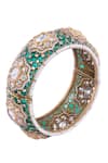 Buy_Nazaakat By Samara Singh_Green Rhinestones And Gold Embellished Bangle _Online_at_Aza_Fashions