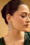 Buy_Nazaakat By Samara Singh_White Crystals Gold And Dangler Earrings _Online_at_Aza_Fashions