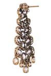 Shop_Nazaakat By Samara Singh_White Crystals Gold And Dangler Earrings _Online_at_Aza_Fashions