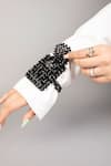 Buy_Tussya_Black Crystals Noir Wrist Charm With Detachable Belt _Online_at_Aza_Fashions