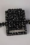Tussya_Black Crystals Noir Wrist Charm With Detachable Belt _at_Aza_Fashions