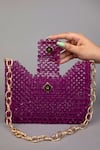 Tussya_Geometric Crystal Handbag With Sling _at_Aza_Fashions