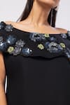 Shop_Smriti By Anju Agarwal_Black Applique, Sequins Off-shoulder Floral Pant Set _Online_at_Aza_Fashions