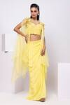 Buy Smriti By Anju Agarwal Yellow Crepe Applique Sweetheart Neck Bustier Top And Drape Skirt Set at Aza Fashions Buy_Smriti By Anju Agarwal_Yellow Crepe Applique Sweetheart Neck Bustier Top And Drape Skirt Set _at_Aza_Fashions