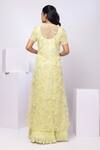 Shop Smriti By Anju Agarwal Yellow Crepe, Organza Pearls, Lime Wildflower Jacket And Drape Skirt Set at Aza Fashions Shop_Smriti By Anju Agarwal_Yellow Crepe, Organza Pearls, Lime Wildflower Jacket And Drape Skirt Set _at_Aza_Fashions