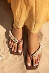 Buy_SCHON ZAPATO_Brown Kodi Toe-holder Flats _at_Aza_Fashions