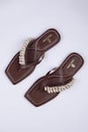 Shop_SCHON ZAPATO_Brown Kodi Toe-holder Flats _Online_at_Aza_Fashions