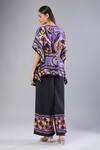 Shop_Samyukta Singhania_Purple Silk, Crepe Round Neck Co-ord Set _at_Aza_Fashions