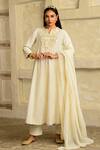 Buy_Saahiil Kapoor_Ivory Chanderi Anarkali Set With Dupatta _at_Aza_Fashions