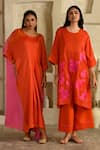 Shop_Saahiil Kapoor_Orange Colorblock Beaded Kaftan _Online_at_Aza_Fashions