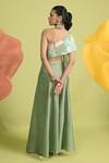 Shop_Rishi and Vibhuti_Matcha Green Chanderi Kurta Set _at_Aza_Fashions
