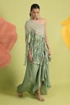 Buy_Rishi and Vibhuti_Matcha Green Chanderi Kurta Set _at_Aza_Fashions