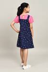 Shop_Samyukta Singhania_Pink Cotton Bows Knee Length Dungarees Dress _at_Aza_Fashions
