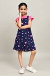 Samyukta Singhania_Blue Cotton Clothee Fun Baby Girl Star Print Dungarees Dress _Online_at_Aza_Fashions