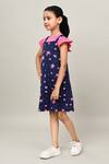 Samyukta Singhania_Blue Cotton Clothee Fun Baby Girl Star Print Dungarees Dress _at_Aza_Fashions