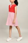 Petite Pomme_Red Cotton Bows Clothee Fun Baby Girls Sleeveless Frock _at_Aza_Fashions