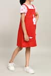 Buy_Petite Pomme_Red Cotton Embroidery, Bows Baby Girl Knee Length Dungarees Dress _Online_at_Aza_Fashions