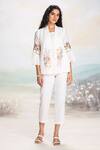 Buy_KAVERI_White Lace Insert Jacket Set _at_Aza_Fashions