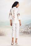 Shop_KAVERI_White Lace Insert Jacket Set _at_Aza_Fashions