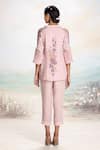 Shop_KAVERI_Pink Floral Print Lace Detail Top And Pant Set _at_Aza_Fashions