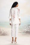 Shop_KAVERI_White Floral Print Linen Top And Pant Set _at_Aza_Fashions