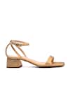Vanilla Moon_Gold Square Toe Block Heel Sandals _Online_at_Aza_Fashions