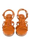 Shop_Vanilla Moon_Orange Knotted Strappy Cork Wedge Sandals_at_Aza_Fashions