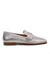 Vanilla Moon_Silver Metallic Leather Loafers_Online_at_Aza_Fashions
