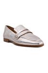 Buy_Vanilla Moon_Silver Metallic Leather Loafers_at_Aza_Fashions