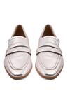 Shop_Vanilla Moon_Silver Metallic Leather Loafers_at_Aza_Fashions