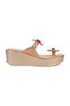 Vanilla Moon_Gold -poms Wedge Sandals_Online_at_Aza_Fashions