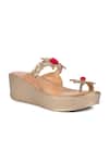 Buy_Vanilla Moon_Gold -poms Wedge Sandals_Online_at_Aza_Fashions