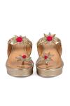 Shop_Vanilla Moon_Gold -poms Wedge Sandals_at_Aza_Fashions