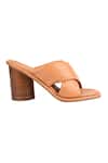 Vanilla Moon_Tan Cross Strap Heels_Online_at_Aza_Fashions