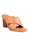 Buy_Vanilla Moon_Tan Cross Strap Heels_at_Aza_Fashions
