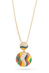 Kicky & Perky_Multi Color Moissanite Pendant Necklace _at_Aza_Fashions