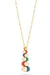 Buy_Kicky & Perky_Gold Plated Colorful Moissanite Polki Pendant Necklace _Online_at_Aza_Fashions