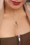 Buy_Kicky & Perky_Gold Plated Contemporary Moissanite Pendant Necklace 