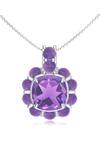 Kicky &amp; Perky_Silver Plated Amethyst Sterling Pendant Necklace _Online_at_Aza_Fashions