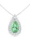 Shop_Kicky &amp; Perky_Silver Plated Green Amethyst Sterling Pendant Necklace _at_Aza_Fashions