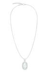 Shop_Kicky &amp; Perky_Silver Plated Moissanite Pendant Necklace _at_Aza_Fashions