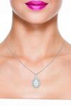 Buy_Kicky &amp; Perky_Silver Plated Moissanite Pendant Necklace _at_Aza_Fashions