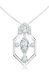 Shop_Kicky & Perky_Silver Plated Contemporary Moissanite Pendant Necklace _at_Aza_Fashions
