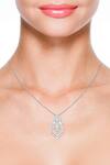 Buy_Kicky & Perky_Silver Plated Contemporary Moissanite Pendant Necklace _at_Aza_Fashions