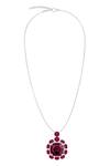 Shop_Kicky & Perky_Silver Plated Garnet Pendant Necklace _at_Aza_Fashions