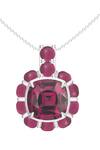 Kicky & Perky_Silver Plated Garnet Pendant Necklace _at_Aza_Fashions